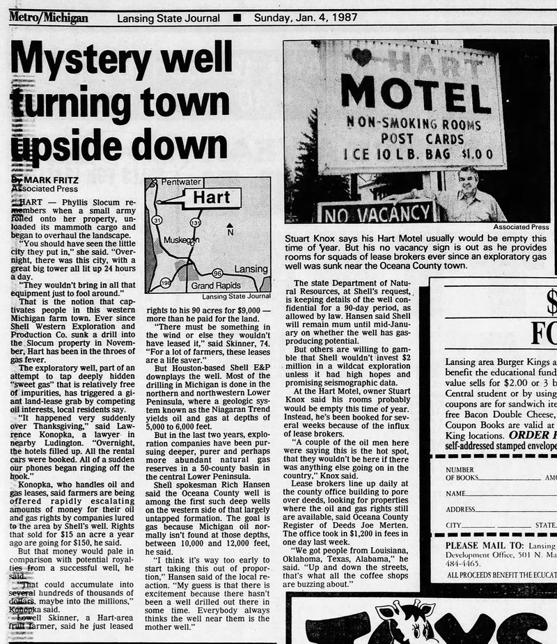 Hart Motel - Jan 4 1987 Article